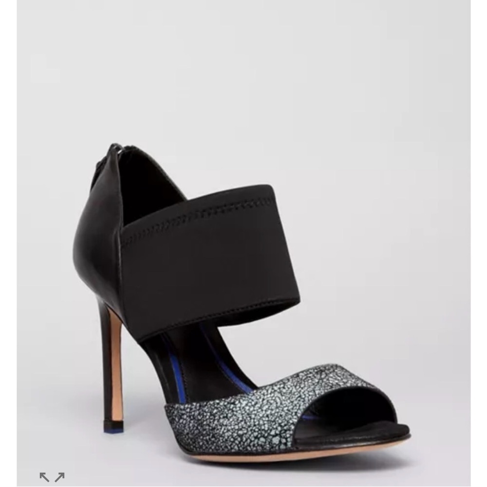Elie Tahari Open Toe Strappy Indra High-Heel with Neoprene leather